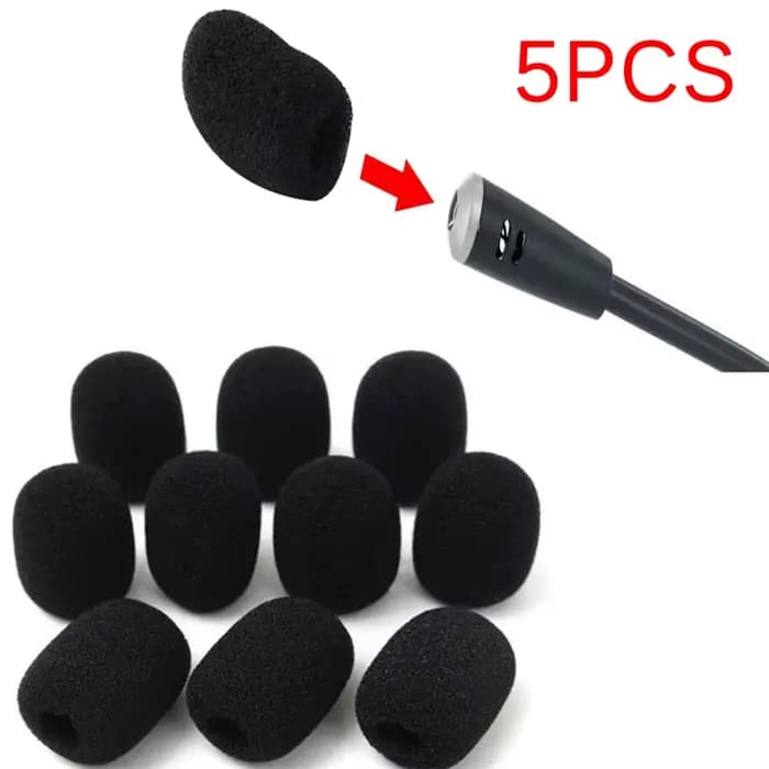 Couverture de micro en mousse pour casque, 5 pièces, 30mm x 20mm x 8mm, noir, grille pare-brise, cou