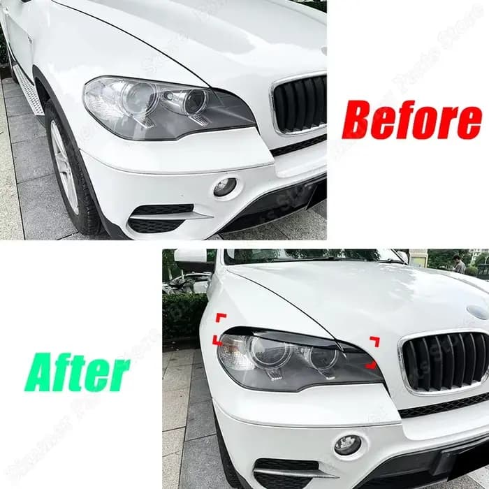Autocollant de couverture de lampe, sourcils de phare avant de voiture, pour BMW X5 E70 30d 48i 30i