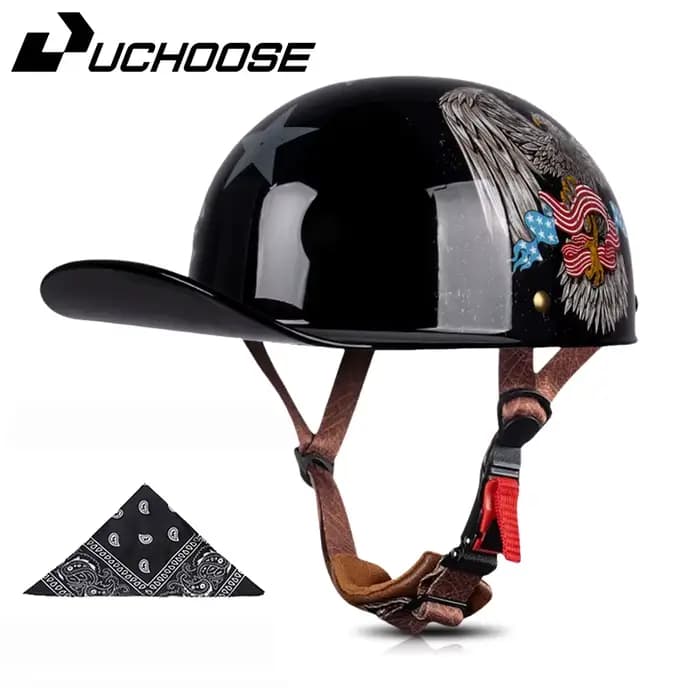 Casque de moto cascos véhicule électrique Locomotive pour demi-casque rétro quatre saisons casque un