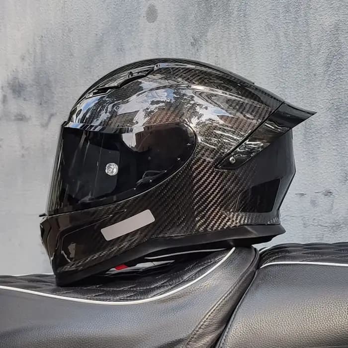 Casque de moto en fibre de carbone ORZ quatre saisons intégral approuvé DOT unisexe
