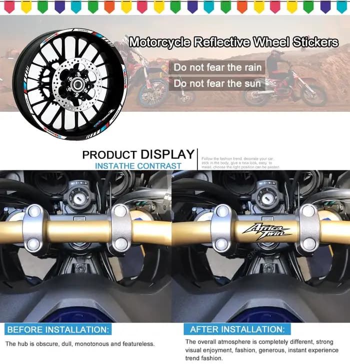 Autocollant réfléchissant pour moto Africa Twin, pour Honda CRF 1100 1000 L CRF1100 CRF1000 XRV 750,