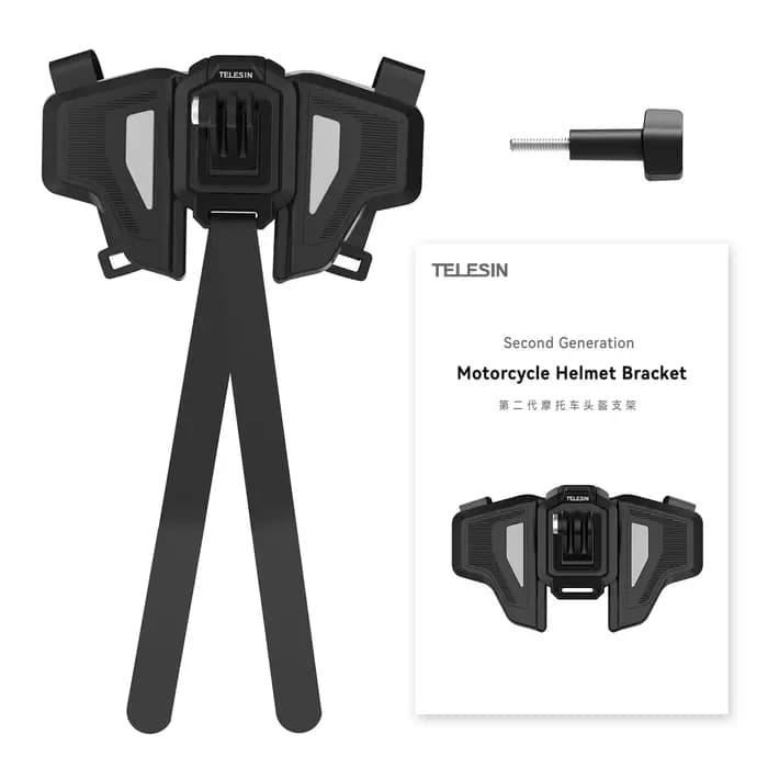 TELESIN – sangle de montage pour casque de moto, support de menton avant pliable pour GoPro 13 12 11