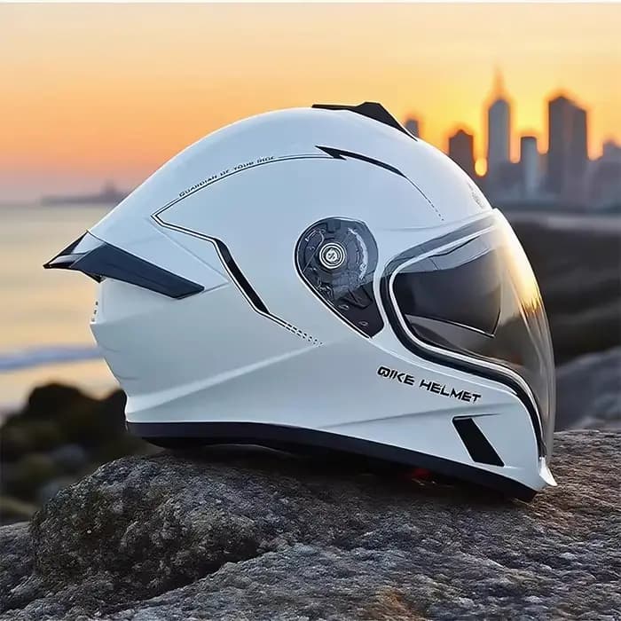 Casque de moto modulaire intégral pour adulte certifié DOT 3C avec double visière anti-UV à dégageme