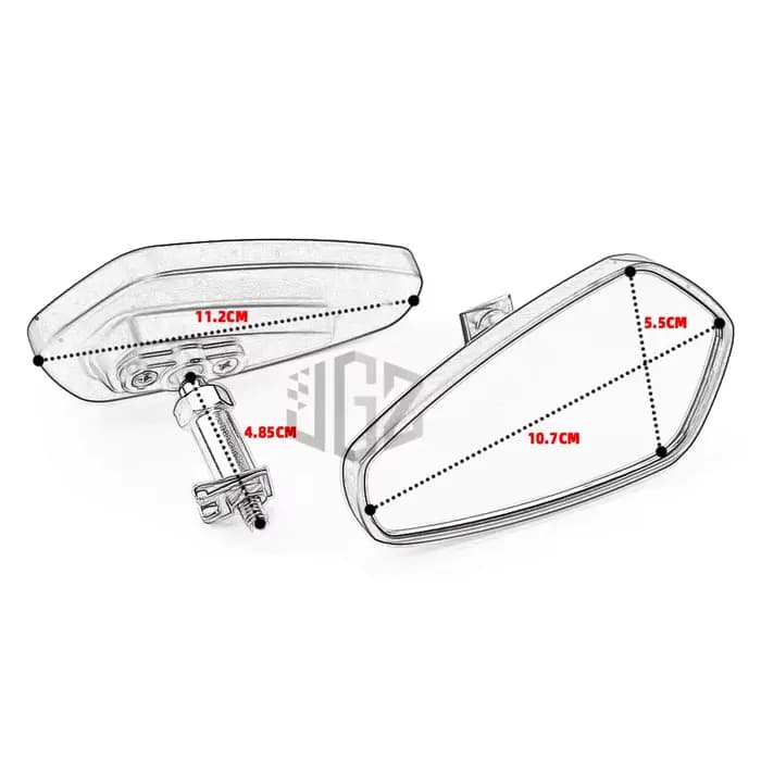 Rétroviseurs Latéraux en Aluminium CNC pour Moto, Paire de Verre Bleu et Blanc, Accessoires pour YAM