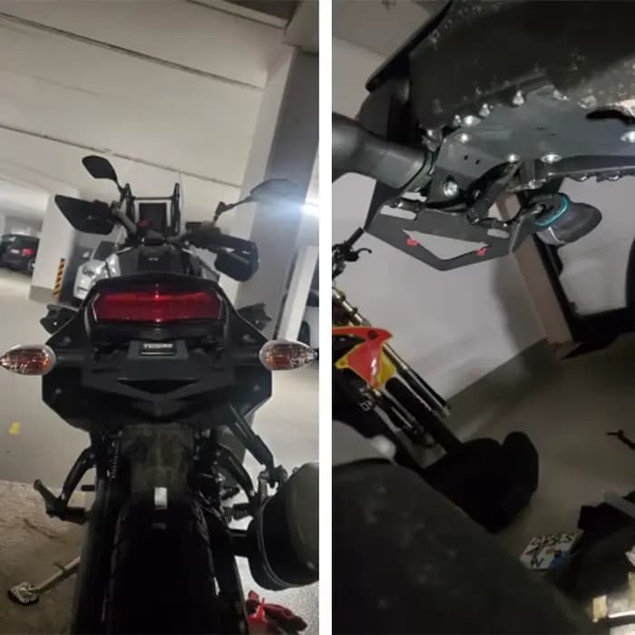 Support de plaque d'immatriculation arrière de moto, avec éliminateur de garde-boue arrière léger po
