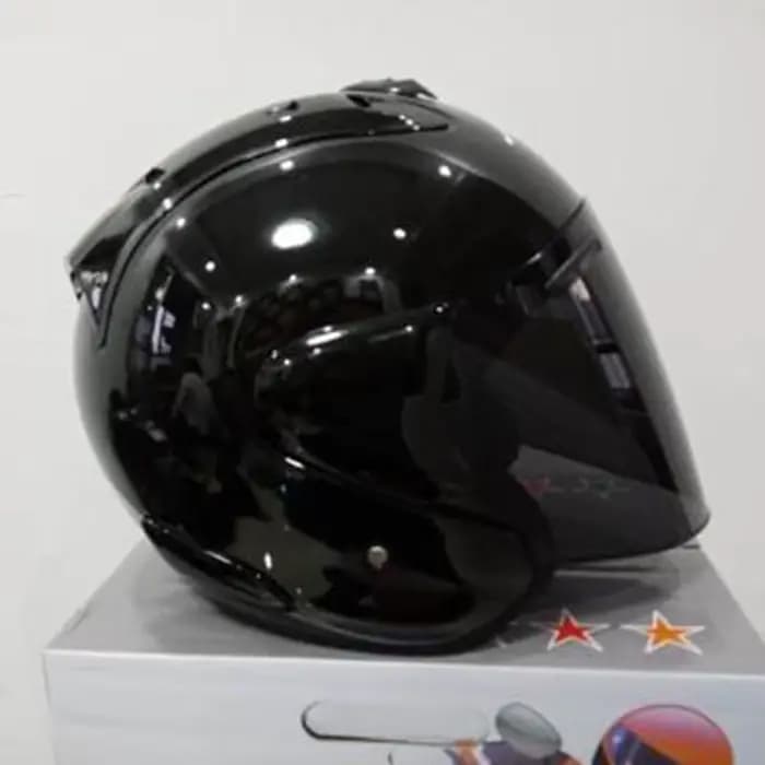 Hommes et dames demi-casque visage ouvert Casque noir brillant Casque Capacete Casco ECE approuvé ha