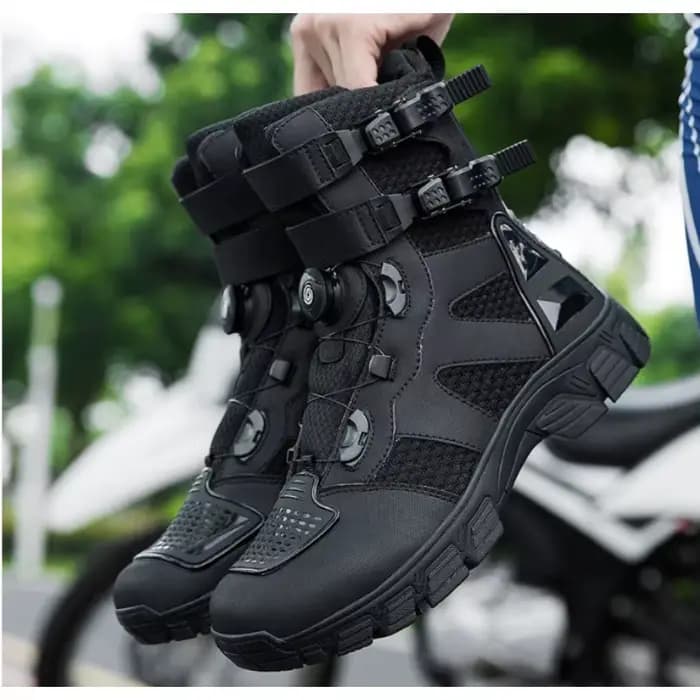 Bottes de moto en cuir imperméables, chaussures de sport, équipement de moto, bottes de vélo, chauss