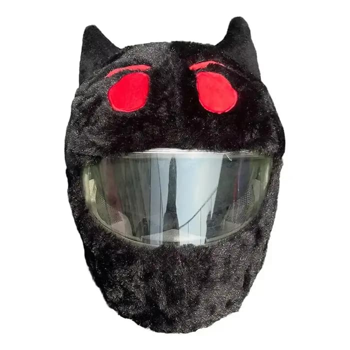 Housse de protection pour casque de moto, dessins animés, en peluche, pour Halloween, amusant en ple