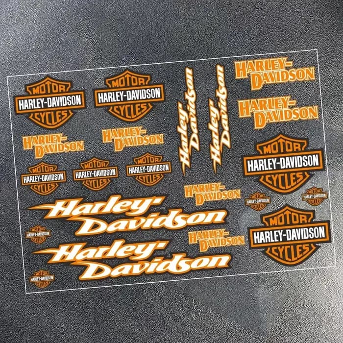 Ensemble d'autocollants emblèmes Harley Davidson - Lettres adhésives réfléchissantes pour la décorat
