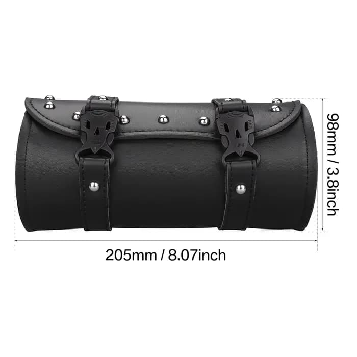 Sac à outils pour fourche avant de moto, sac en rouleau universel en Faux cuir pour guidon, étanche,