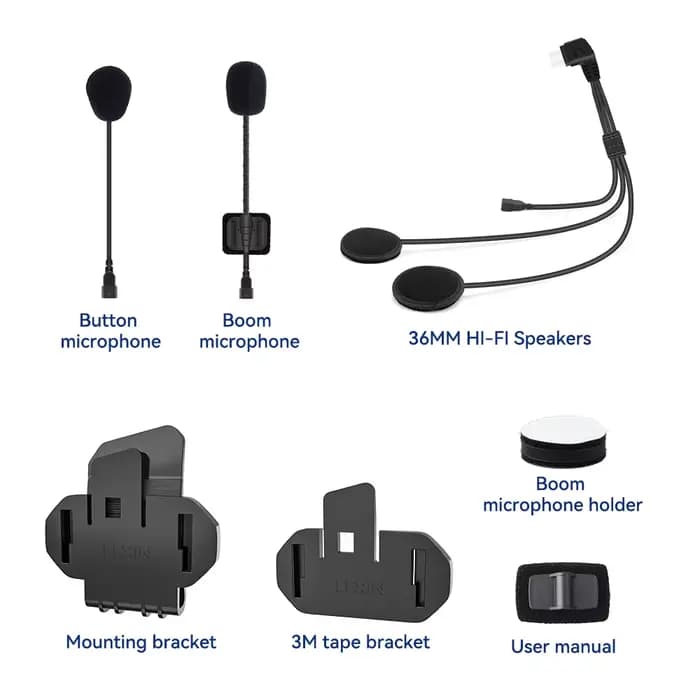 LEXIN-GTX 36MM moto Interphone casque et Clip accessoires pour casque complet/demi Interphone prise