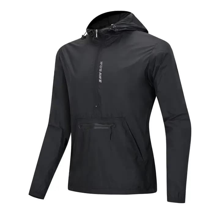 WOSAWE veste de cyclisme homme coupe-vent veste à capuche vélo coupe-vent gilet coupe-vent court ven