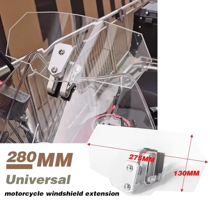 Pare-brise universel transparent réglable pour moto, déflecteur de vent, pare-brise pour Kawasaki, B
