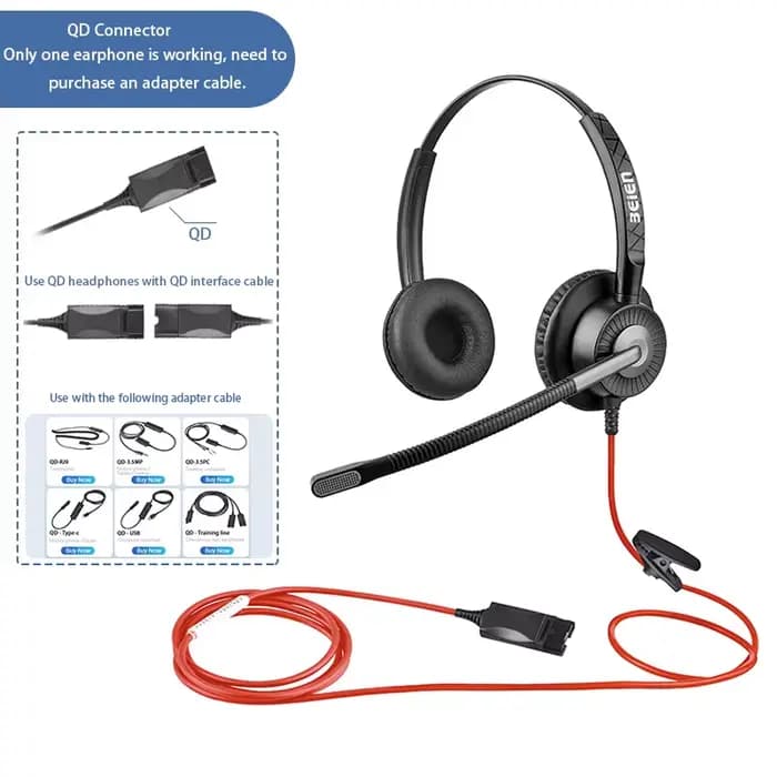 Casque antibruit BS29, réduction du bruit avec contrôle, casque pour centre d'appels, adapté pour PC