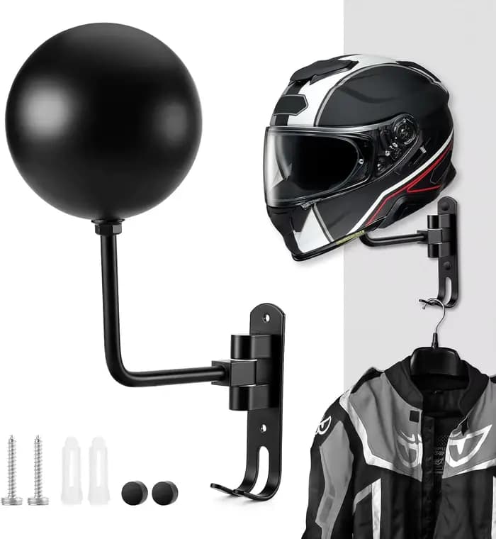 180 ° Support mural rotatif pour casque de moto, cintre à Double crochet pour casque, manteaux, ch
