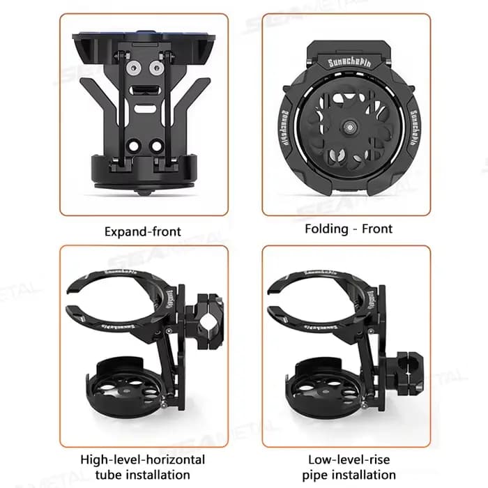 SEAMETAL pliable plateau tournant moto support de verre pour guidon motos porte-bouteille support de