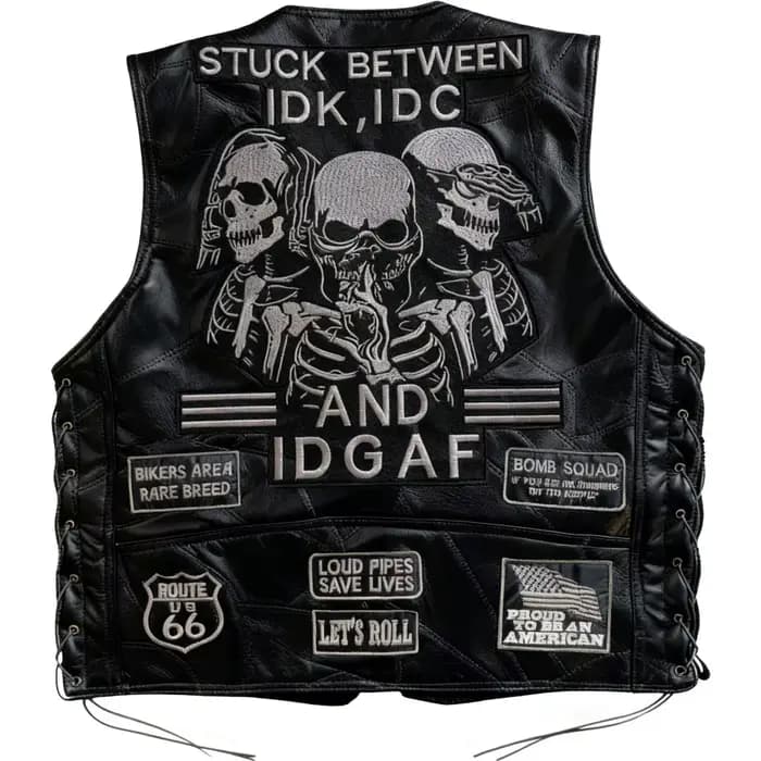 Veste de moto vintage pour homme en cuir véritable, veste de motard rétro, veste de moto sans manche