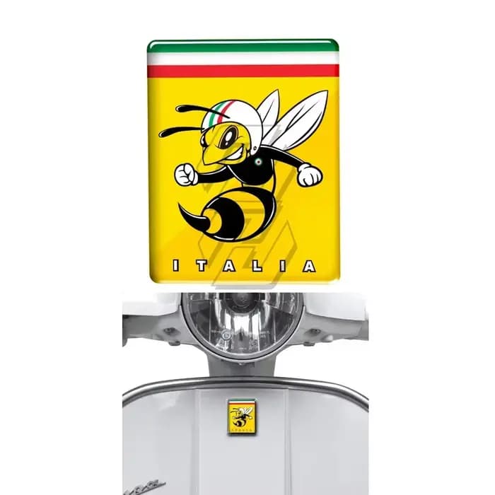 Autocollant de moto pour Logo Vespa, Badge avant superposition drapeau italien Mio guêpe 3D, autocol