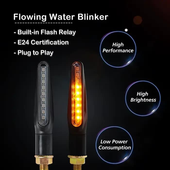 Clignotants LED pour motos, marque E24, indicateur clignotant, Signal d'arrêt arrière pliable, relai
