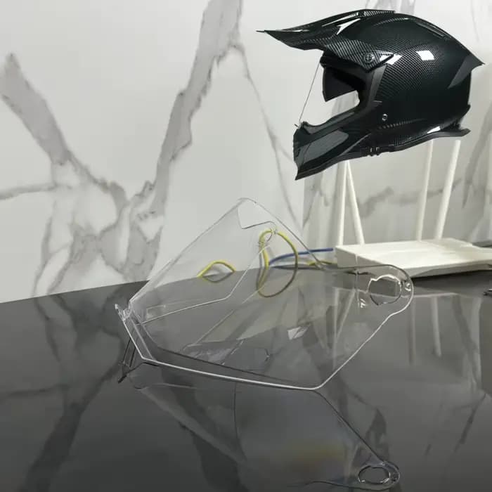 Lentilles de casque LVS-800 couleur transparente miroir coloré plaqué argent. C'est brun clair