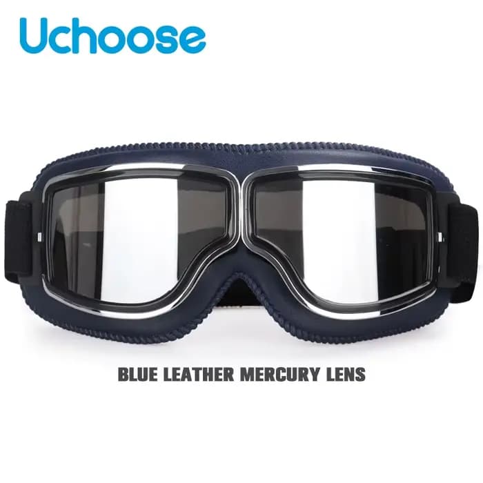 Lunettes de casque de moto coupe-vent, protection de sécurité en cuir, Anti-éblouissement, pour Moto