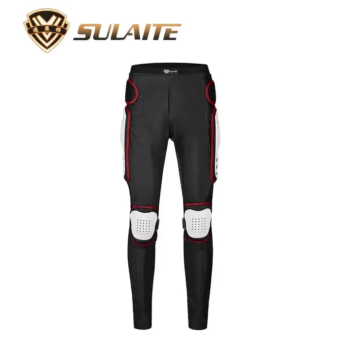 SULAITE Pantalon d'armure de moto Pantalon de motocross Armure longue Entrejambe au genou Protection