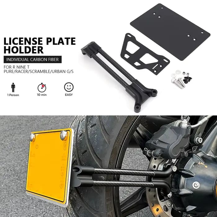 Nouveau support de plaque d'immatriculation de moto, support d'enregistrement pour BMW R9T RNINET Ur