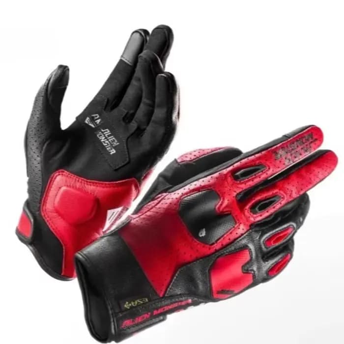 Gants de moto certifiés CE pour l'été, sport, tourisme, moto courte, équipement de rue, rouge et noi