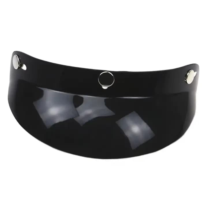 Casque de moto universel noir à 3 boutons, lentille Patricia, visage ouvert, pare-soleil, visière