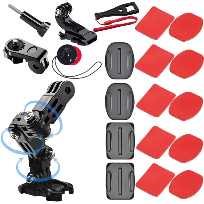 Kit de casque de moto pour GoPro Hero 13 12 11 10 Support de menton de casque pour Go Pro Insta360 D