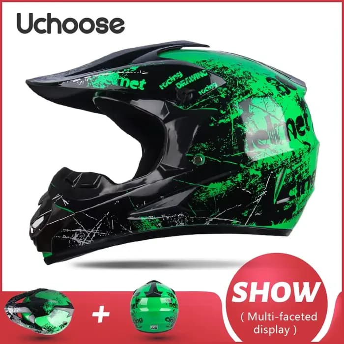 UCHOOSE casque De Moto requin Motocross casque tout-terrain enfants Moto accessoires De vélo ATV Cap