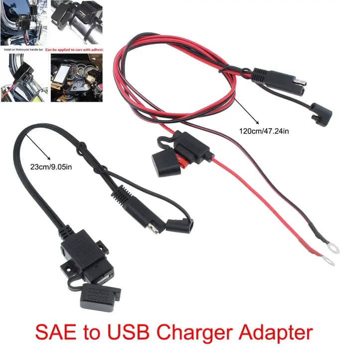 Adaptateur de câble de chargeur étanche pour moto, SAE vers USB, téléphone, GPS, MP4, Hurbikes, fusi