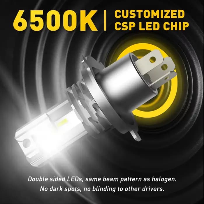 AUXITO 1/2X H4 9003 LED ampoule de phare CSP sans ventilateur avec Canbus 9003 LED phare haut et bas