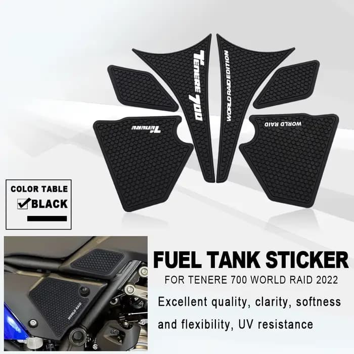 Autocollant de protection latéral en caoutchouc pour réservoir de carburant, pour moto Tenere 700 Wo