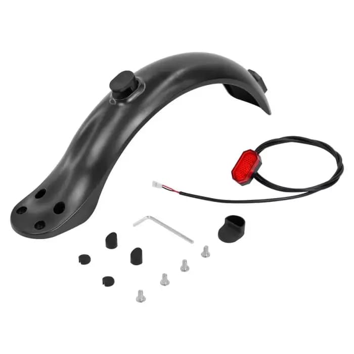Garde-boue pour Scooter électrique, 4 trous, avec feu arrière, vis et capuchons, résistant aux éclab