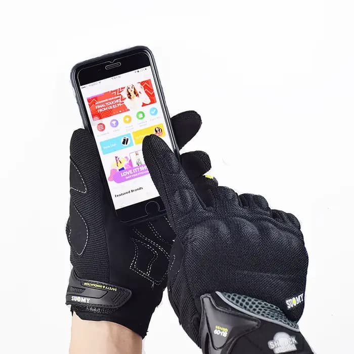 SUOMY-Gants de Moto de Course Respirants à Doigts Complets, Qualité Stylée, Décorée, Antidérapante,