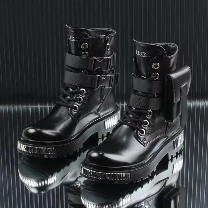 Bottes d'hiver montantes pour hommes 2025, en velours chaud, style britannique, pour moto, à semelle