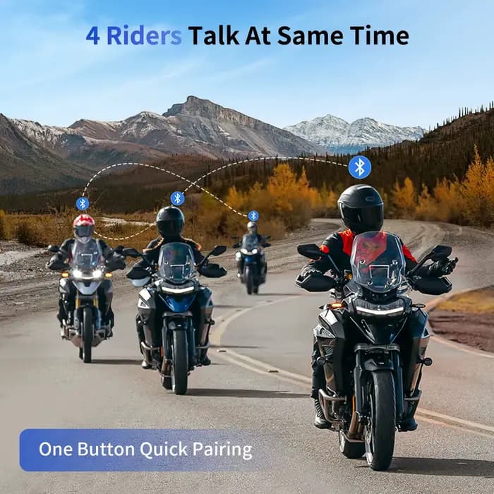 Fodsports-Oreillette Bluetooth FX8 pour moto, appareil de communication pour casque, intercom pour 4