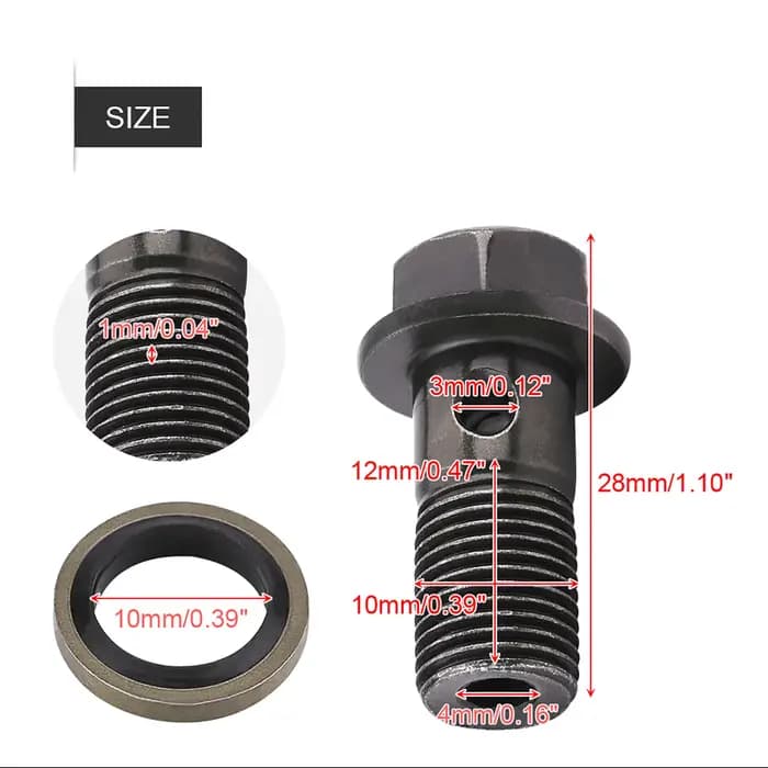 Boulon de banjo de frein universel en acier inoxydable pour moto, scooter tout-terrain RL, étriers à