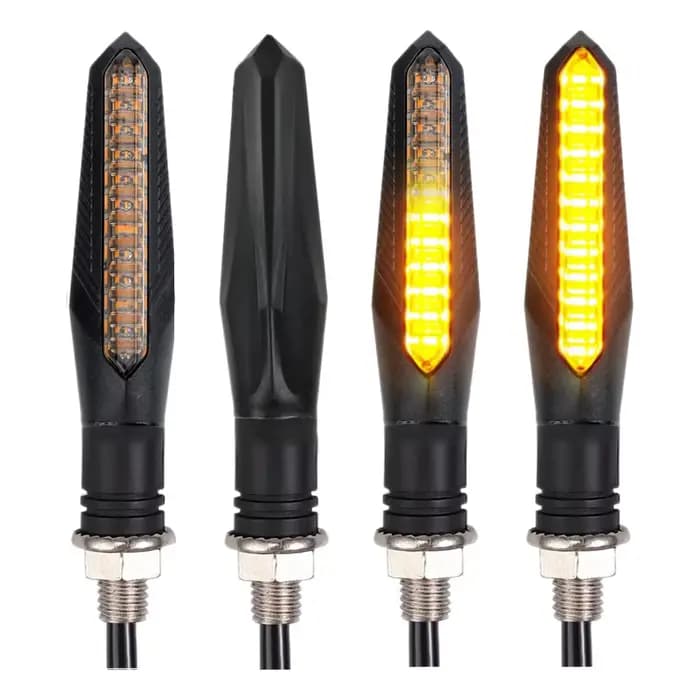 2 pièces 12V moto LED clignotants lumière 12LED clignotant arrière clignotant d'eau qui coule IP68 p