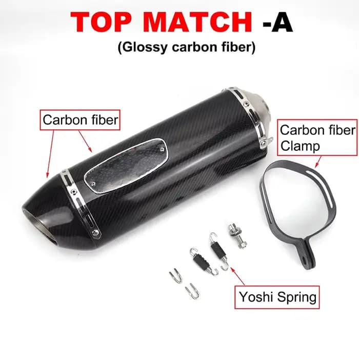 Silencieux d'échappement universel en Fiber de carbone, 51mm, R77, pour Yamaha R3 R6 MT07, Kawasaki