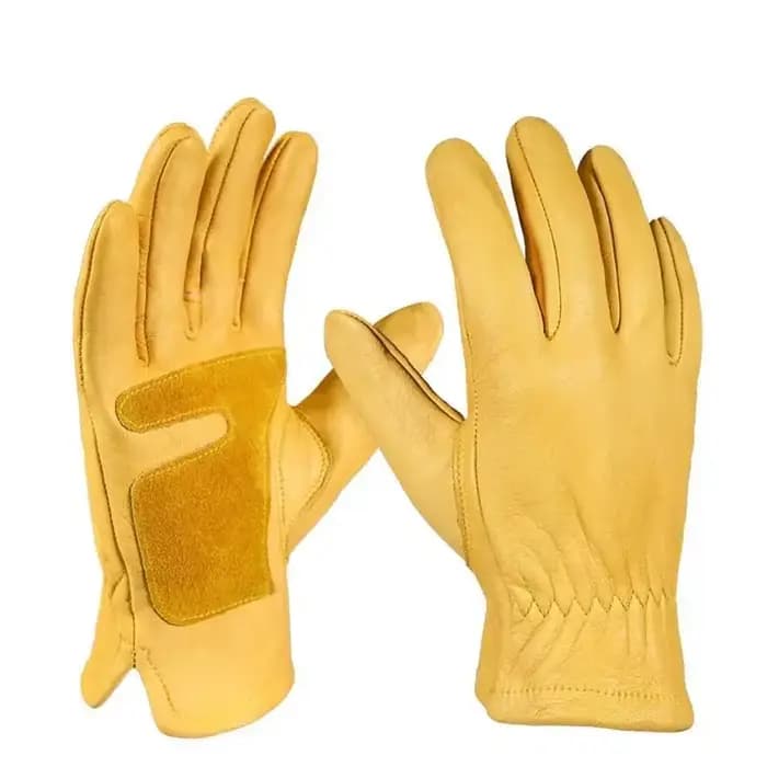 Gants d'équitation en cuir de motocross de style vintage jaune Smart Touch Sécurité durable pour mot