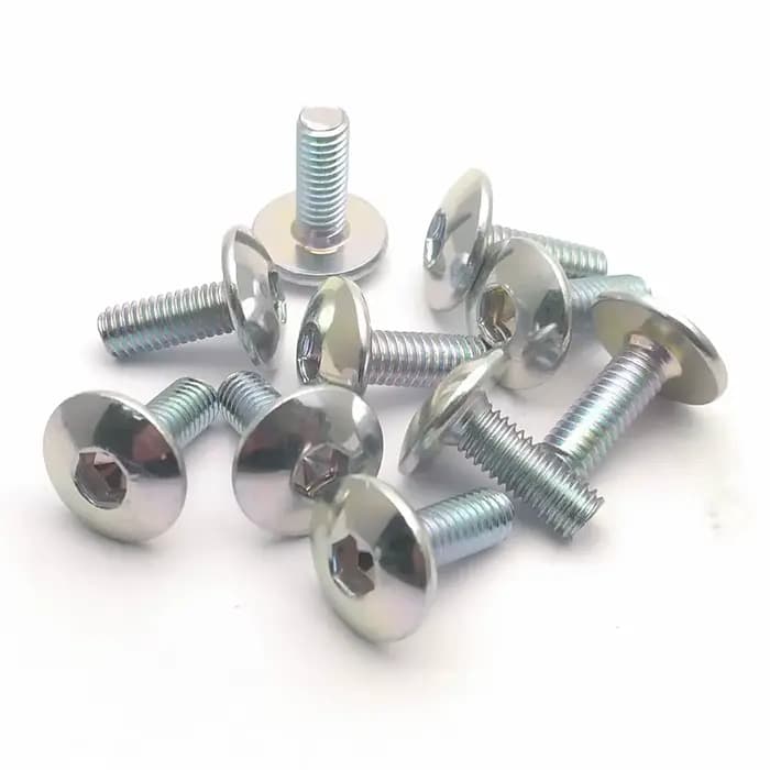 Boulon à vis hexagonale intérieure à grande tête ronde plate M6 6mm pour moto Scooter ATV cyclomoteu