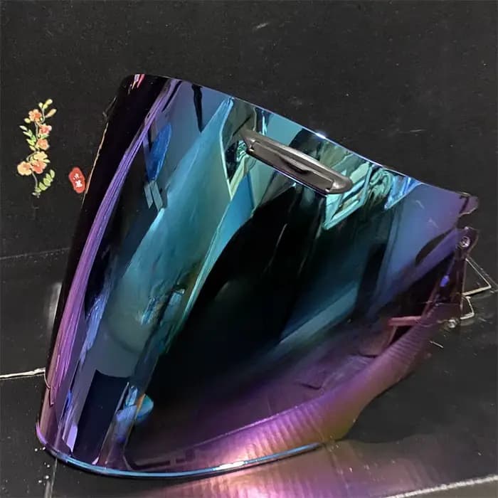 Visière Demi-Casque de Moto pour Arai RAfigued, Lentille Transparente Noire Arc-en-ciel