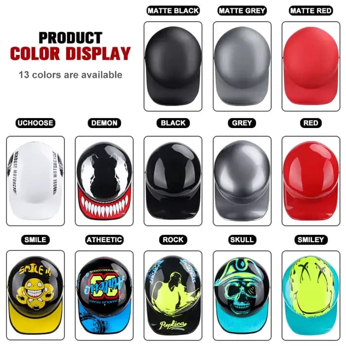 Casquette de Baseball pour moto, casque rétro Vintage, été, visage ouvert, Scooter Cruiser Chopper G