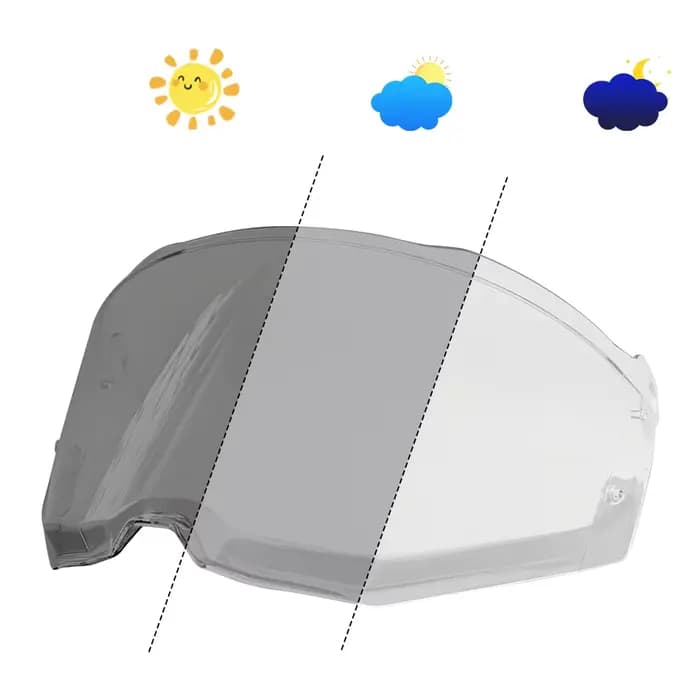Visière photochromique pour casque de moto LS2 MX702 PIONEER II, lentille de protection chromée auto