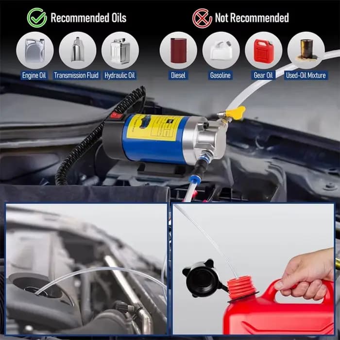 Pompe de transfert d'huile Portable 1-4L/min 12V, extracteur d'aspiration de fluide, changement élec