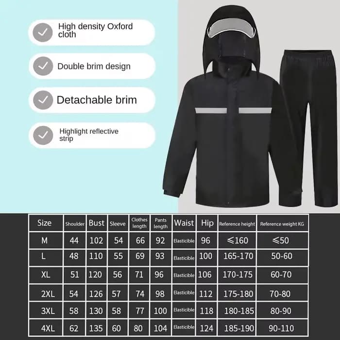 Combinaison imperméable et pantalon de pluie complet pour vélo électrique et moto, conception fendue