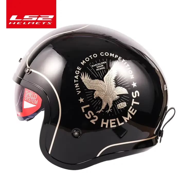 Casque de moto vintage LS2 Spitfire, casque jet LS2 OF599, casques ouverts 3/4, casques rétro demi-o