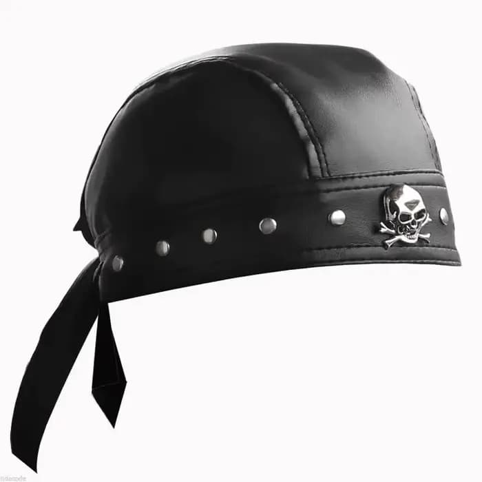 Casque de moto en cuir noir avec bandana tête de mort, style dessin animé mignon One Piece, cadeau d